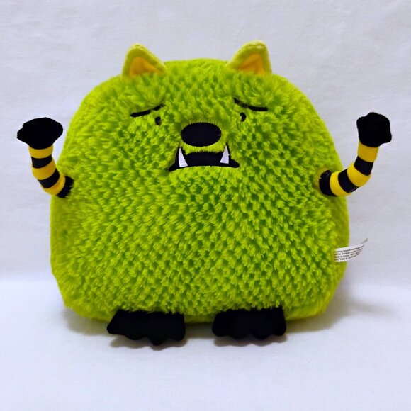 What If Monster Plush Green Black Yellow Pillow Toy Usborne Books VG - Picture 1 of 4